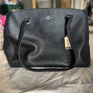 Coach Black Leather Stanton Carry All Bag